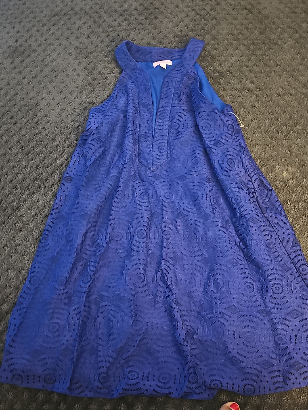 Lilly Pulitzer Cobalt Blue One-Shoulder Lace Dress